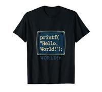 printf Hello World Vintage Coder Novelty Graphic T-Shirt