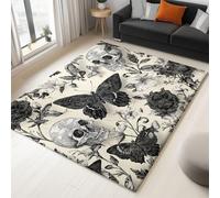 Printing Area Rug Gothic For Kids Boys Girls Bedroom, Animals Flowers Bows Living Room Home Decor Carpets 60 X 90 Cm For Garden Office Decorative, Area Rug Non-Slip Washable Beige