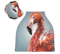 Printing Art Flamingo Stretchy Baby Car Seat Cover,Canopy Nursing Covers,Soft Breathable Windproof Scarf Changepad for Winter Infant Breastfeeding Boys
