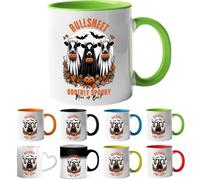 Printing Planet Bullsheet Udderly Spooky Halloween Cow Ghost - Funny Pumpkin Cow Coffee Mug Cute Fall Mug for Friends. (Green).