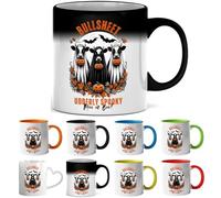 Printing Planet Bullsheet Udderly Spooky Halloween Cow Ghost - Funny Pumpkin Cow Coffee Mug Cute Fall Mug for Friends. (Magic Heat Mug)