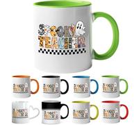 Printing Planet Spooky Teacher Mug - Funny Halloween Coffee Cup for Teachers | Cute Ceramic Mug for Coffee & Tea | Halloween Design for Educators(Green).