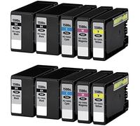 Printing Pleasure 10 (2 SETS + 2 BLACK) Compatible Printer Ink Cartridges for Maxify MB2000 Series, MB2050, MB2300 Series, MB2350 | PGI-1500XL
