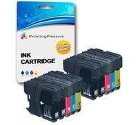 Printing Pleasure 10 (2 SETS + 2 BLACK) LC1100 LC980 Ink Cartridges compatible with DCP-145C 165C 195C 197C 385C 585CW 6690CW MFC-250C 290C 490CW 5890CN 6490CW 990CW J615W - High Capacity