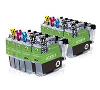 Printing Pleasure 10 (2 SETS + 2 BLACK) Printer Ink Cartridges compatible with MFC-J890DW, MFC-J895DW, DCP-J772DW, DCP-J774DW | LC-3213 LC3213BK LC3213C LC3213M LC3213Y