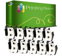 Printing Pleasure 10 x DK11218 Round Labels Compatible with P-Touch QL-500 QL-570 QL-700 QL-720 QL-800 QL-810 QL-820 QL-1100 QL-1110 | 24mm x 24mm | 1000 Labels per Roll | Thermal Paper Roll