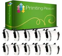 Printing Pleasure 10 x DK44205 Continuous Removable Address Labels Compatible with P-Touch QL-500 QL-570 QL-700 QL-720 QL-800 QL-810 QL-820 QL-1100 QL-1110 | 62mm x 30.48m | Thermal Paper Roll