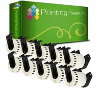 Printing Pleasure 10x DK-22251 62mm x 15.24m Continuous Red and Black On White Standard Address Labels Compatible with P-Touch QL-800, QL-810W, QL-820NWB Label Printers