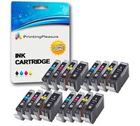 Printing Pleasure 16 (4 SETS) Compatible Printer Ink Cartridges for Pixma iP3300, iP3500, iX3300, iX3500, iX4000, iX5000, MP510, MP520, MP520X, MX700 | PGI-5BK, CLI-8C, CLI-8M, CLI-8Y