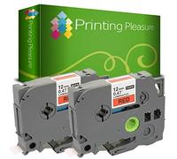 Printing Pleasure 2 x TZe-431 TZ-431 Black on Red Label Tapes compatible with P-Touch Label Printing Machines | 12mm x 8m