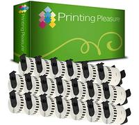 Printing Pleasure 20 x DK44605 Yellow Continuous Removable Address Labels Compatible with P-Touch QL-500 QL-570 QL-700 QL-720 QL-800 QL-810 QL-820 QL-1100 QL-1110 | 62mm x 30.48m Roll