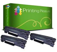 Printing Pleasure 3 Compatible CB435A 35A Toner Cartridges for HP Laserjet P1005 P1006 P1007 P1008 P1009 - Black, High Yield