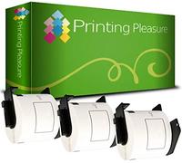 Printing Pleasure 3 x DK11202 Address Labels Compatible with P-Touch QL-500 QL-570 QL-700 QL-720 QL-800 QL-810 QL-820 QL-1100 QL-1110 | 62mm x 100mm | 300 Labels per Roll | Thermal Paper Roll