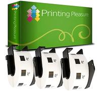 Printing Pleasure 3 x DK11218 Round Labels Compatible with P-Touch QL-500 QL-570 QL-700 QL-720 QL-800 QL-810 QL-820 QL-1100 QL-1110 | 24mm x 24mm | 1000 Labels per Roll | Thermal Paper Roll