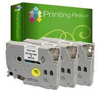 Printing Pleasure 3 x TZe-211 TZ-211 Black on White Label Tapes compatible with P-Touch Label Printing Machines | 6mm x 8m