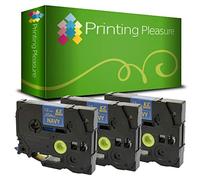 Printing Pleasure 3 x TZe-RN34 TZ-RN34 Gold on Navy Blue Ribbon Tapes compatible with P-Touch Label Printing Machines | 12mm x 4m