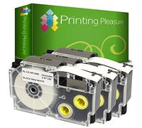 Printing Pleasure 3 x XR-12WE XR-12WE1 Black on White Label Tapes Compatible with Casio KL-60 KL-100 KL-120 KL-200 KL-300 KL-750 KL-780 KL-820 KL-2000 KL-7000 KL-7200 KL-8100 | 12mm x 8m | Ribbon