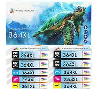 Printing Pleasure 364XL | 10 Ink Cartridges 364 XL compatible for HP Photosmart 5520 5510 6520 7520 7510 6510 B209a C6380 C309a Officejet 4620 Deskjet 3520 3070A