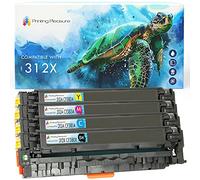 Printing Pleasure 4 (Full Set) Compatible CF380X-CF383A (312X/312A) Toner Cartridges for HP Colour Laserjet Pro MFP M476DN M476DW M476NW - Black/Cyan/Magenta/Yellow, High Yield