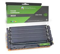 Printing Pleasure 4 (FULL SET) Compatible CF540X CF541X CF542X CF543X 203X Toner Cartridges for HP Colour LaserJet Pro M254dw M254nw MFP M280nw M281fdw - Black/Cyan/Magenta/Yellow, High Yield