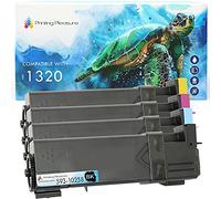Printing Pleasure 4 (FULL SET) Compatible Dell 1320 Toner Cartridges for Dell 1320c, 1320cn - Black/Cyan/Magenta/Yellow, High Yield