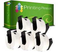 Printing Pleasure 5 Rolls DK-11201 Labels, 29mm x 90mm,Label Roll Compatible with Ql Label Printers,White Standard Address Shipping Labels(400pcs/roll,Reusable Label Holders)