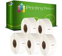 Printing Pleasure 5 x 11352 Compatible Labels Rolls for LabelWriter & Seiko Label Printers | 25mm x 54mm | 500 Labels per Roll