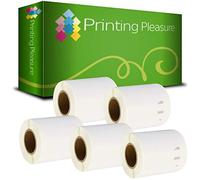 Printing Pleasure 5 x 14681 Compatible Labels Rolls for LabelWriter & Seiko Label Printers | Ø57mm | 160 Labels per Roll