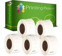 Printing Pleasure 5 x 99017 Compatible Address Labels Rolls for LabelWriter & Seiko Label Printers | 50mm x 12mm | 220 Labels per Roll | Common Use: Suspension File Labels