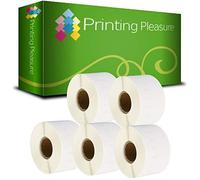 Printing Pleasure 5 x 99018 Compatible Address Labels Rolls for LabelWriter & Seiko Label Printers | 38mm x 190mm | 110 Labels per Roll | Common Use: Lever Arch Labels