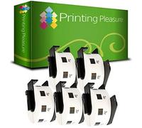 Printing Pleasure 5 x DK11218 Round Labels compatible with P-Touch QL-500 QL-570 QL-700 QL-720 QL-800 QL-810 QL-820 QL-1100 QL-1110 | 24mm x 24mm | 1000 Labels per Roll | Thermal Paper Roll