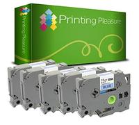 Printing Pleasure 5 x TZe-531 TZ-531 Black on Blue Label Tapes Compatible with P-Touch Label Printing Machines | 12mm x 8m