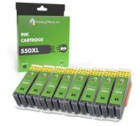 Printing Pleasure 550XL Ink Cartridges,Compatible Ink Cartridge Replacement for PGI-550XL CLI-551XL for iP7150 iP8750 MG6350 MG7150 MG7550 - Black,High Capacity (8 XL-Black)