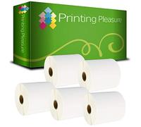 Printing Pleasure 5X Compatible Zebra 100mm x 50mm White Direct Thermal Labels (1000 Labels per Roll) for Zebra, Toshiba, Citizen, Eltron, Orion, UPS Label Printers