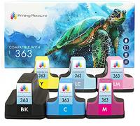 Printing Pleasure 6 XL (FULL SET) Compatible Ink Cartridges Replacement for 363 Photosmart 3110 3210 3210xi 3310 8250 C5180 C6150 C6180 C6280 C7180 C7280 C8180 D6160 D7260 D7460, High Capacity