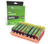 Printing Pleasure 8 (2 SETS) Compatible Ink Cartridges Replacement for 364XL Photosmart 5510 5514 5515 5520 6510 6520 B110a Plus B209a B210a Deskjet 3070A 3520 Officejet 4610 4620, High Capacity