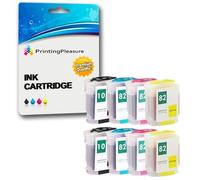 Printing Pleasure 8 (2 SETS) Compatible Printer Ink Cartridges for DesignJet 500, 500e, 500m, 500ds, 500 Plus, 500ps, 500ps Plus, 800, 800ps, 815mfp, 820mfp, cc800ps | Replacement for 10 & 82