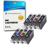 Printing Pleasure 8 (2 SETS) Compatible Printer Ink Cartridges for Pixma iP3300, iP3500, iX3300, iX3500, iX4000, iX5000, MP510, MP520, MP520X, MX700 | PGI-5BK, CLI-8C, CLI-8M, CLI-8Y
