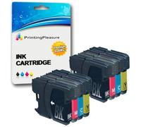 Printing Pleasure 8 (2 SETS) LC1100 LC980 Ink Cartridges compatible with DCP-145C 165C 195C 197C 375CW 385C 585CW 6690CW MFC-250C 290C 490CW 5890CN 5895CW 6490CW 990CW J615W - High Capacity