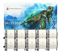 Printing Pleasure DK-22205 10 Continuous Label Rolls DK22205 Compatible for Brother P-Touch QL-500 QL-550 QL-560 QL-570 QL-700 QL-800 QL-810W QL-820NWB QL-1050 1060N QL-1100 QL-1110NWB, 62mm x 30.48m