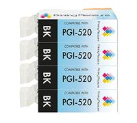 Printing Pleasure PGI-520XL Ink Cartridges,Compatible Ink Cartridge Replacement for Pixma MP540 550 560 620 MX860 870 iP3600 4600 4700 -Black,High Capacity(4 Black)