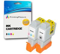 Printing Pleasure SET of 2 Compatible Printer Ink Cartridges for Pixma iP1000 iP1500 iP2000 SmartBase, MultiPass, Bubble Jet, ImageClass, Pixus Printers | BCI-21BK BCI-24BK BCI-21C BCI-24C