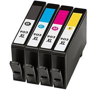 Printing Pleasure SET of 4 Compatible Printer Ink Cartridges for Officejet 6950, Pro 6960, Pro 6970, Pro 6975 | Replacement for 903XL T6M15AE T6M03AE T6M07AE T6M11AE