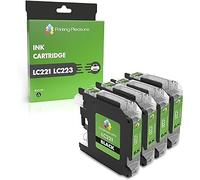 Printing Pleasure SET of 4 Printer Ink Cartridges compatible with DCP-J562DW, MFC-J480DW, MFC-J680DW, MFC-J880DW | LC-221