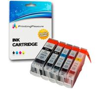 Printing Pleasure SET of 5 Compatible Printer Ink Cartridges for Bubble Jet i860 i865 Pixma iP4000 iP4000R iP5000 MP750 MP760 MP780 BJI-6500 BJI-9100 | BCI-3eBK BCI-6BK BCI-6C BCI-6M BCI-6Y
