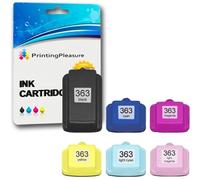 Printing Pleasure SET of 6 XL Compatible Printer Ink Cartridges for Photosmart 3110 3210 3210xi 3310 C5180 C6150 D6160 C6180 C6280 D7160 C7180 D7260 C7280 D7460 C8180 8250 | Replacement for 363