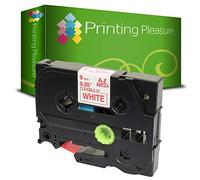 Printing Pleasure TZe-FX222 TZ-FX222 Red on White Flexible Label Tape Compatible with P-Touch Label Printing Machines | 9mm x 8m | Laminated