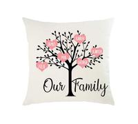Printing Pros Personalised Pillow | Family Tree Customised Cushions | Custom Made Photo Cushion Cover Portrays Home, Love and Happiness - Makes an Excellent Gift, Printed in UK (40 x 40 No Filling)