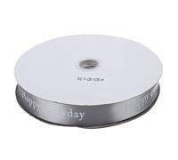 Printing Satin Ribbon Durable Festive Decoration Happy Everyday DIY Crafts 100 Yards (Gray)