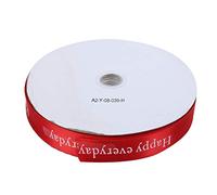 Printing Satin Ribbon Durable Festive Decoration Happy Everyday DIY Crafts 100 Yards (Red)